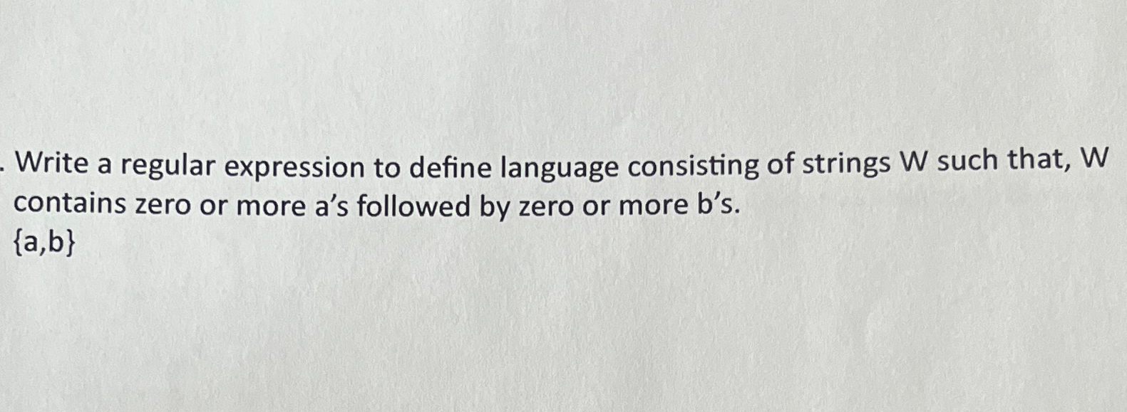 Write a regular expression to define language