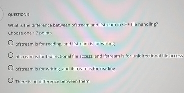 QUESTION 9 What is the difference between