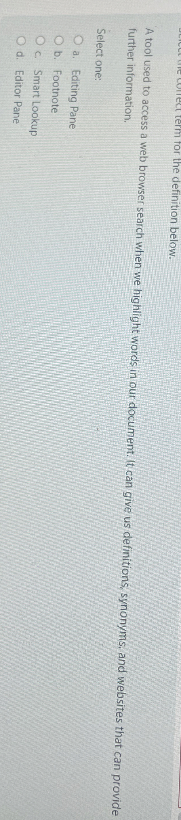 A tool used to access a web browser search when