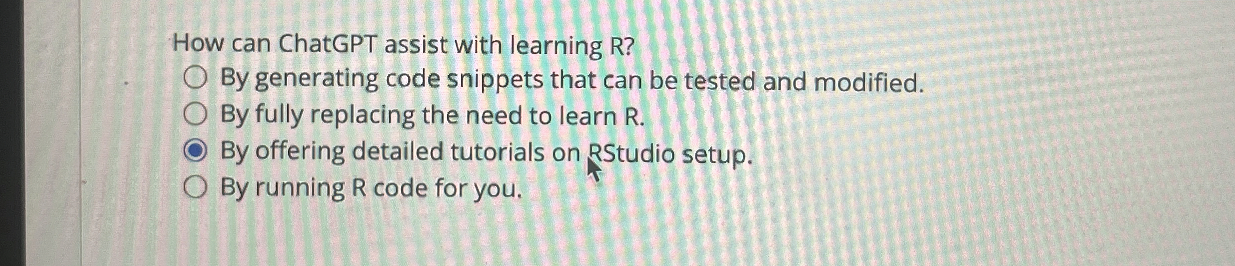 How can ChatGPT assist with learning R ? By
