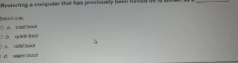 Restarting a computer that has previously been