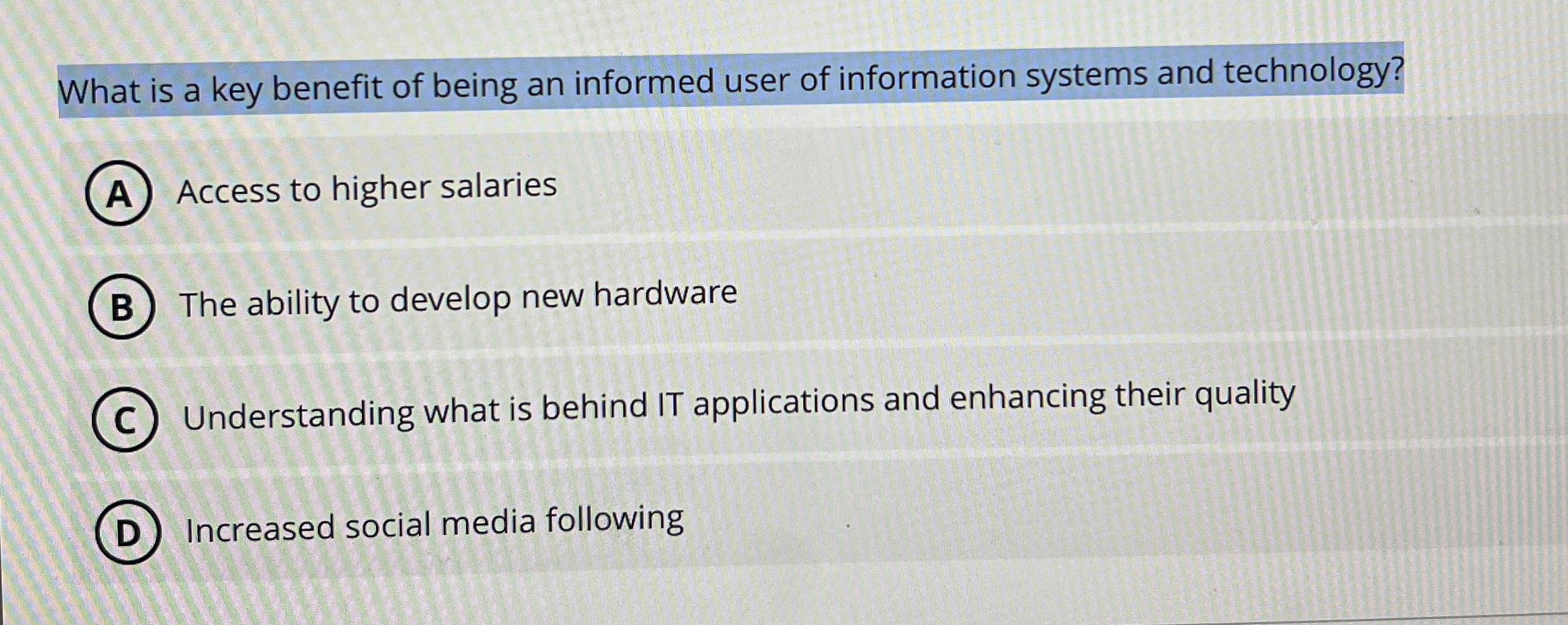 What is a key benefit of being an informed user