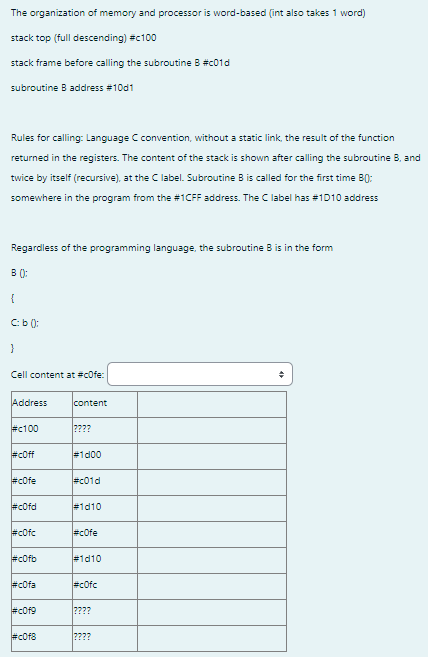 The organization of memory and processor is word