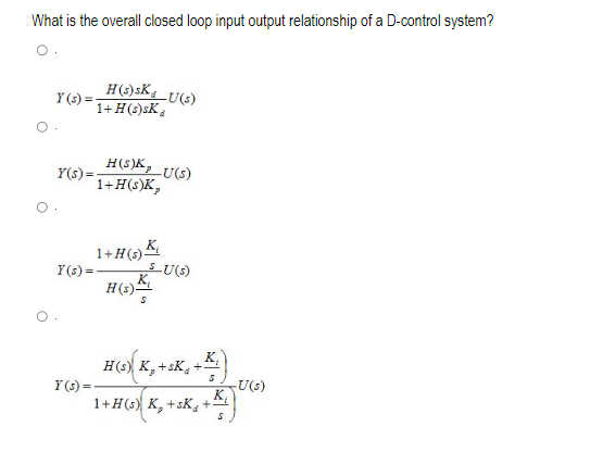 What is the overall closed loop input output