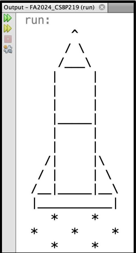 write a java code to display the following shape