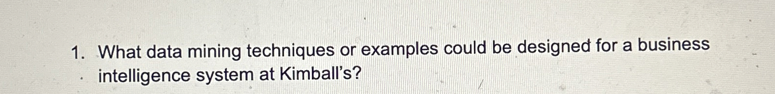 What data mining techniques or examples could be