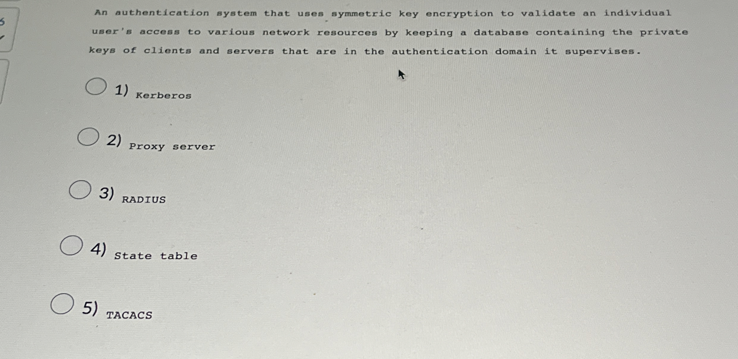 An authentication system that uses symmetric key