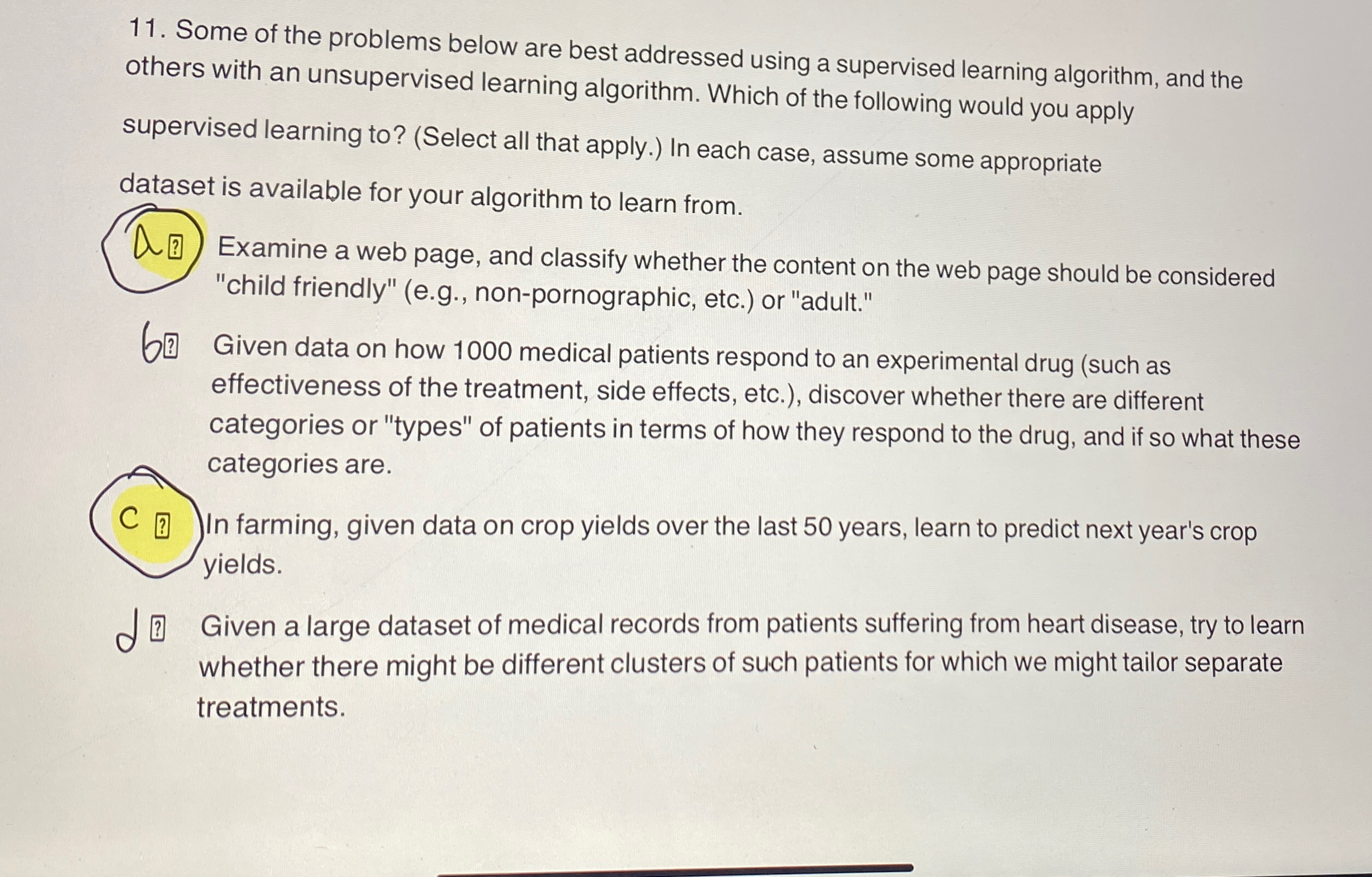 Some of the problems below are best addressed