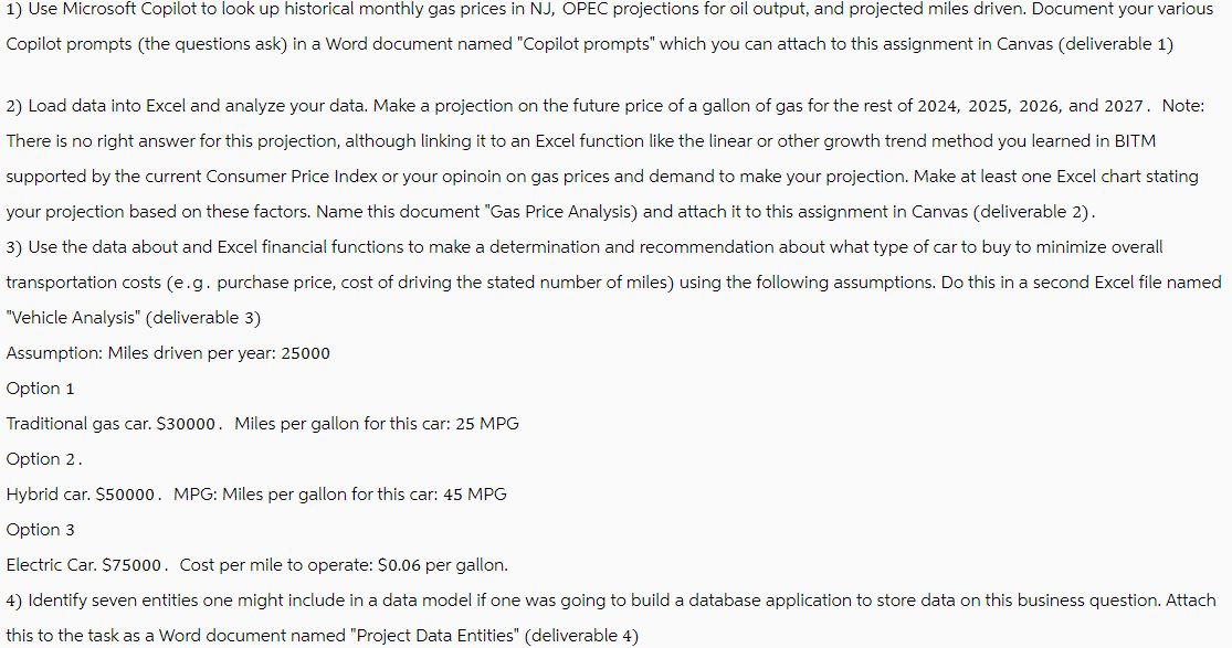 * * Please compute and give table data for each