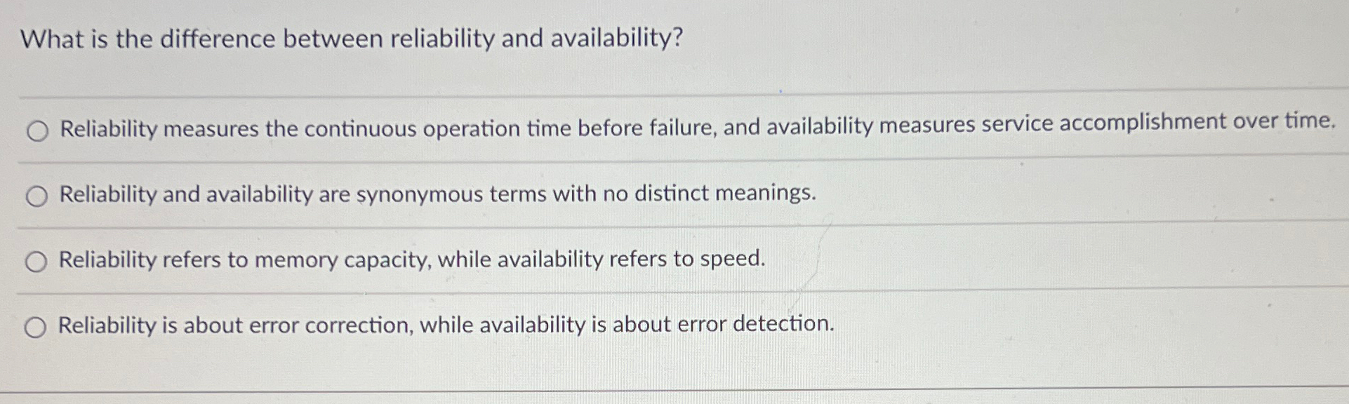 What is the difference between reliability and