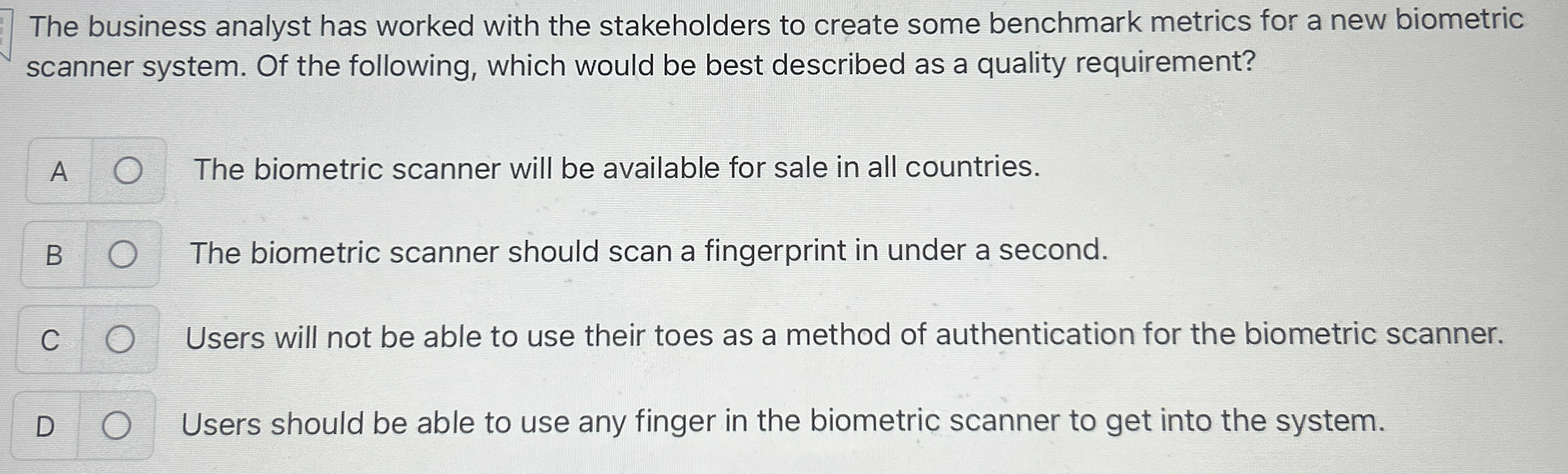 The business analyst has worked with the