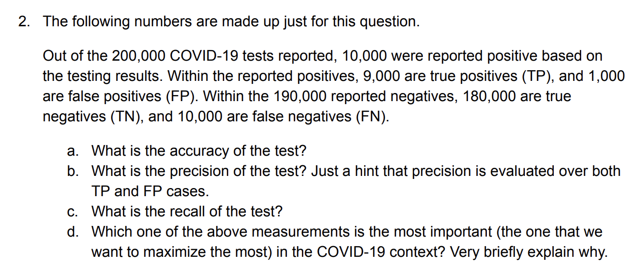 The following numbers are made up just for this