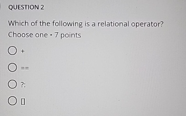 QUESTION 2 Which of the following is a relational