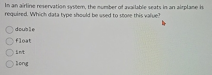 In an airline reservation system, the number of