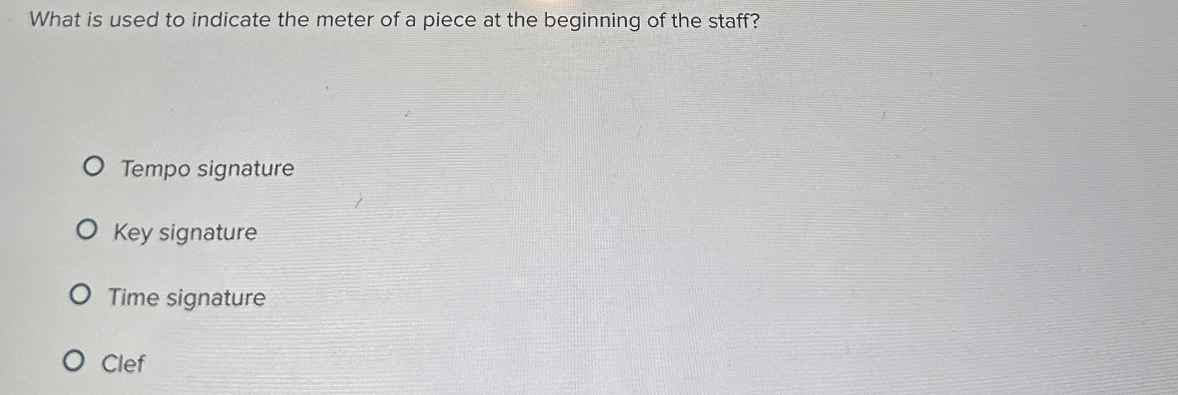 what isWhat is used to indicate the meter of a