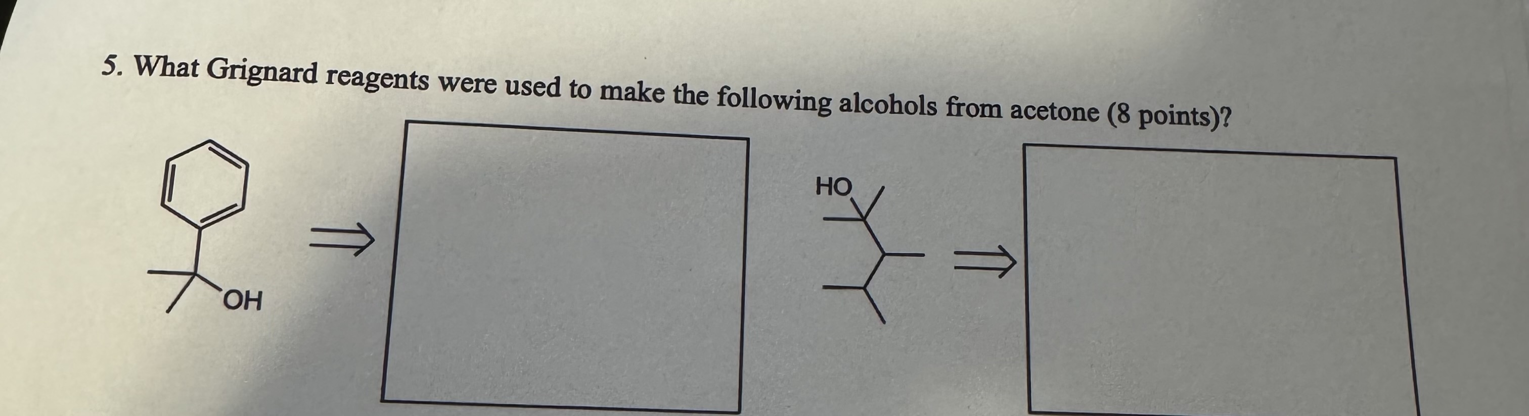 What Grignard reagents were used to make the