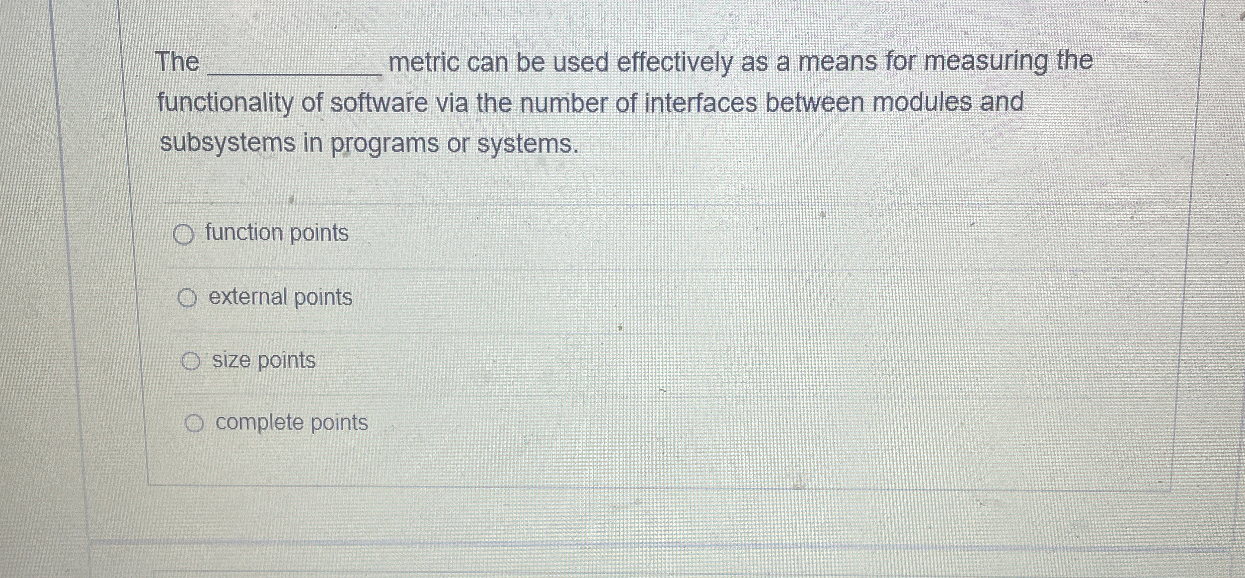 The metric can be used effectively as a means for