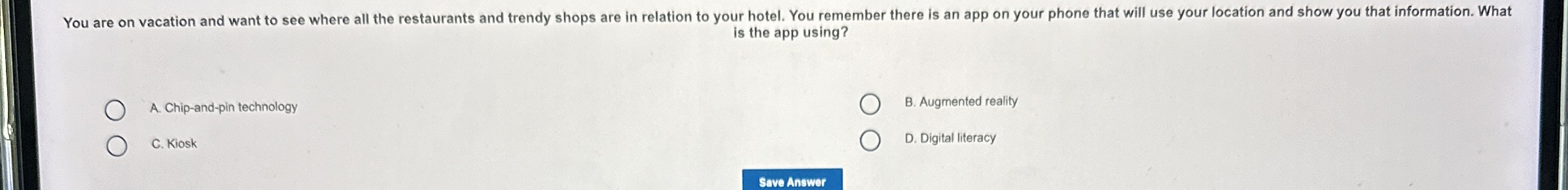 is the app using? A . Chip - and - pin technology
