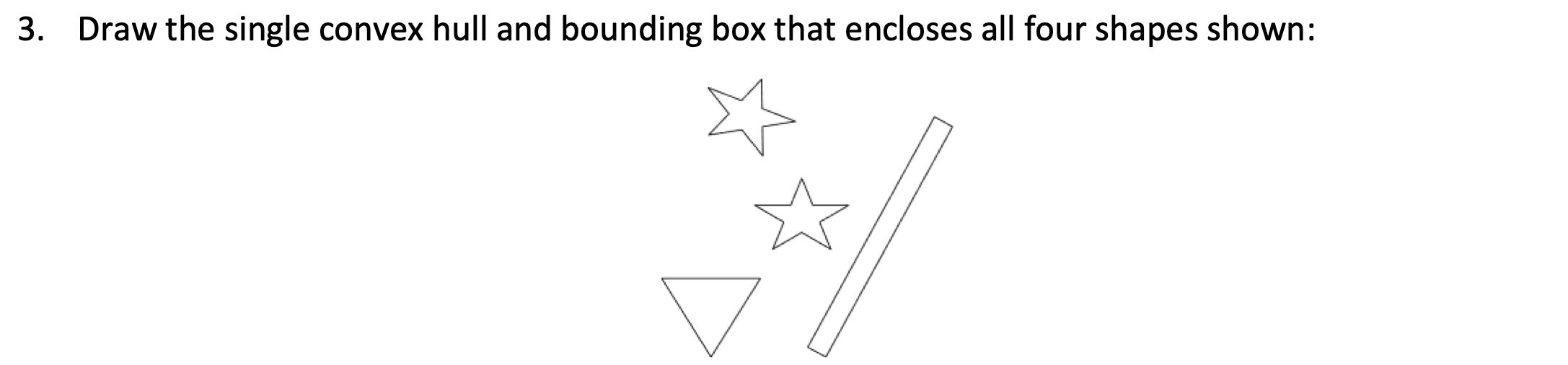3 . Draw the single convex hull and bounding box