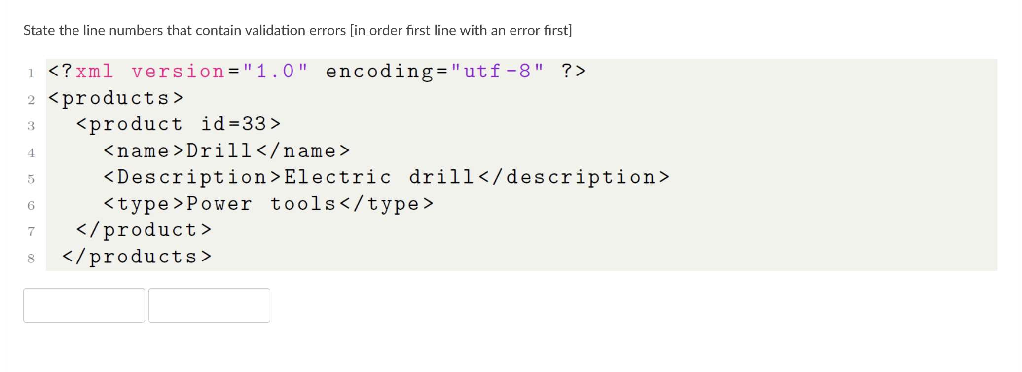 XML CODE FIND THE ERROR