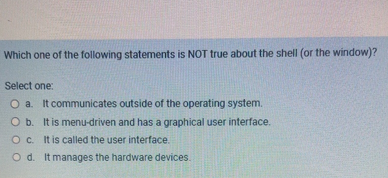 Which one of the following statements is NOT true