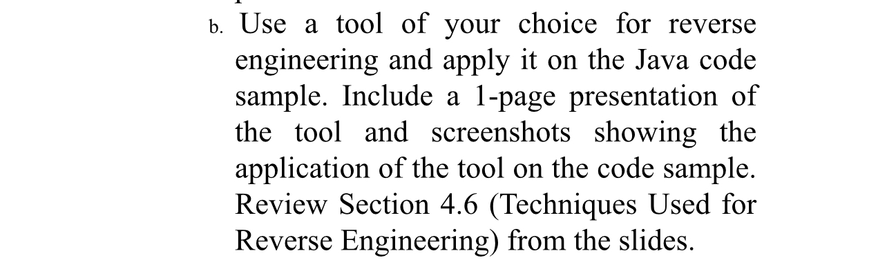 b . Use a tool of your choice for reverse