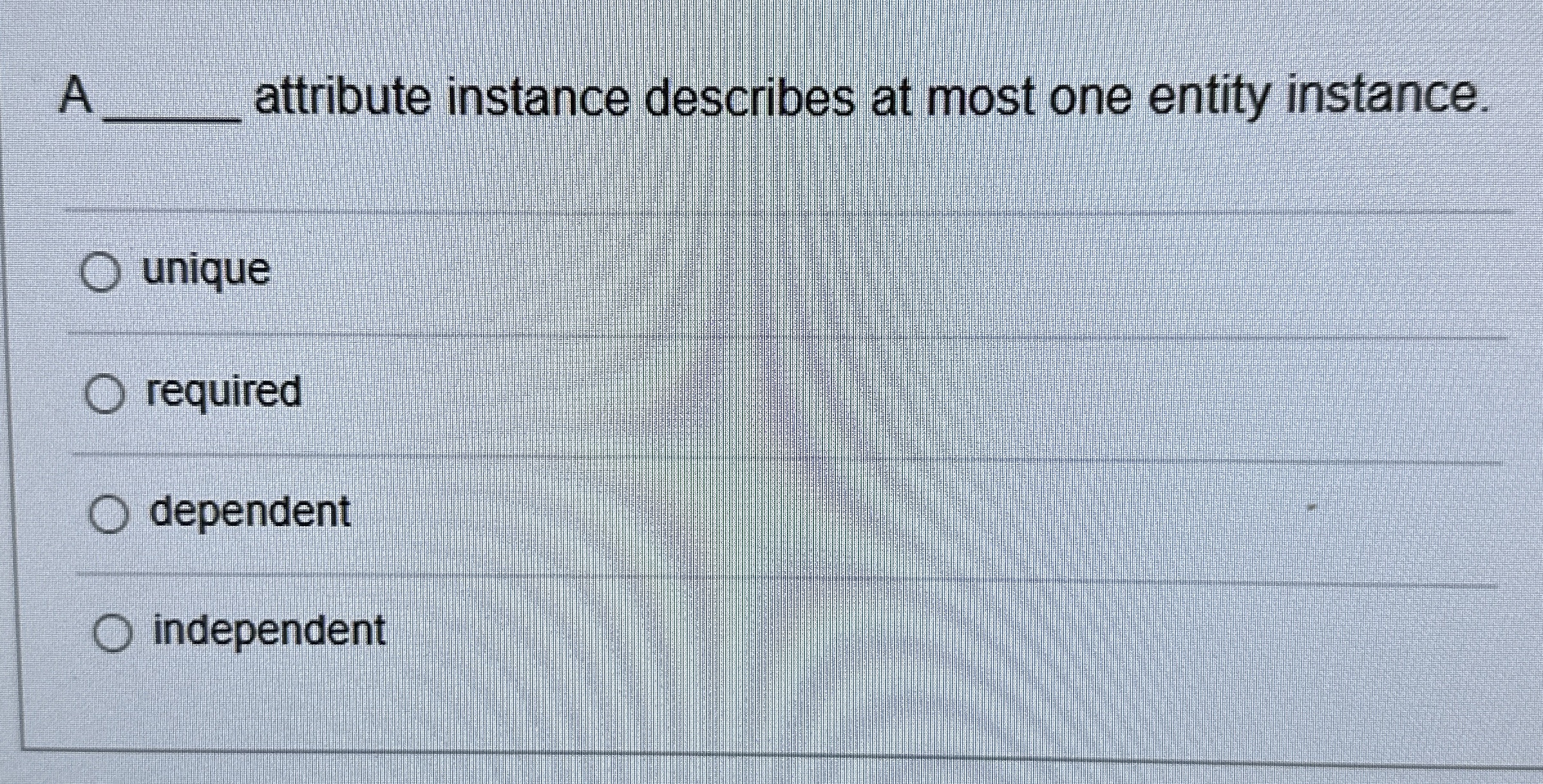 A q , attribute instance describes at most one