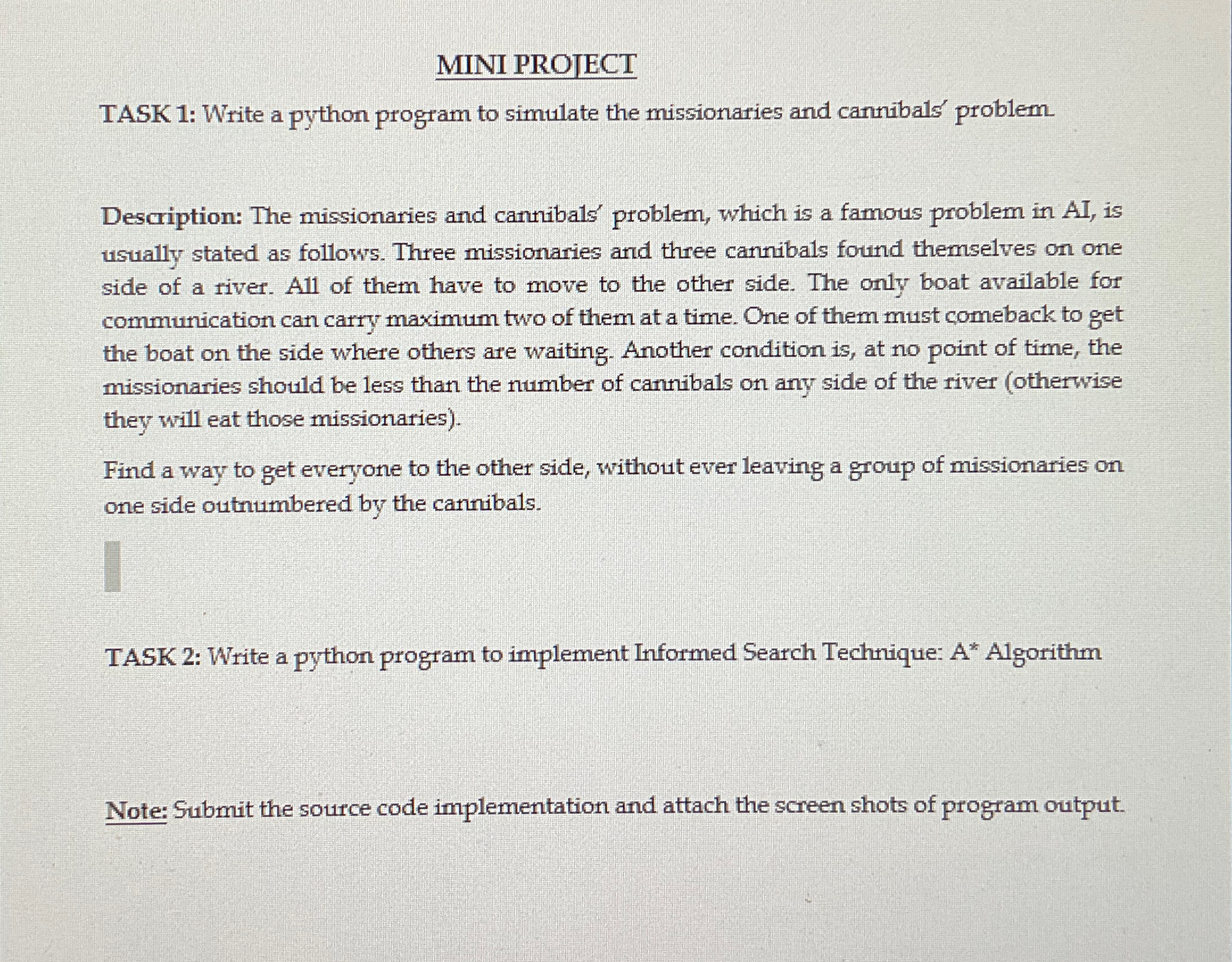 MINI PROTECT TASK 1 : Write a python program to