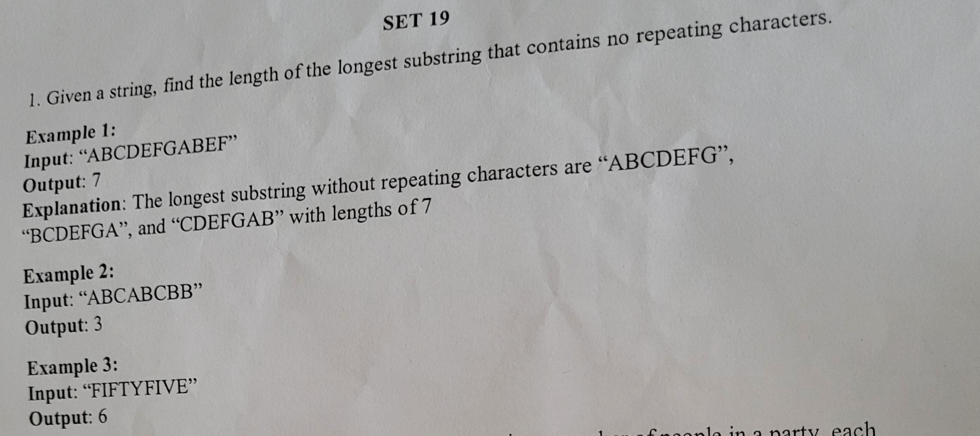 SET 1 9 Given a string, find the length of the