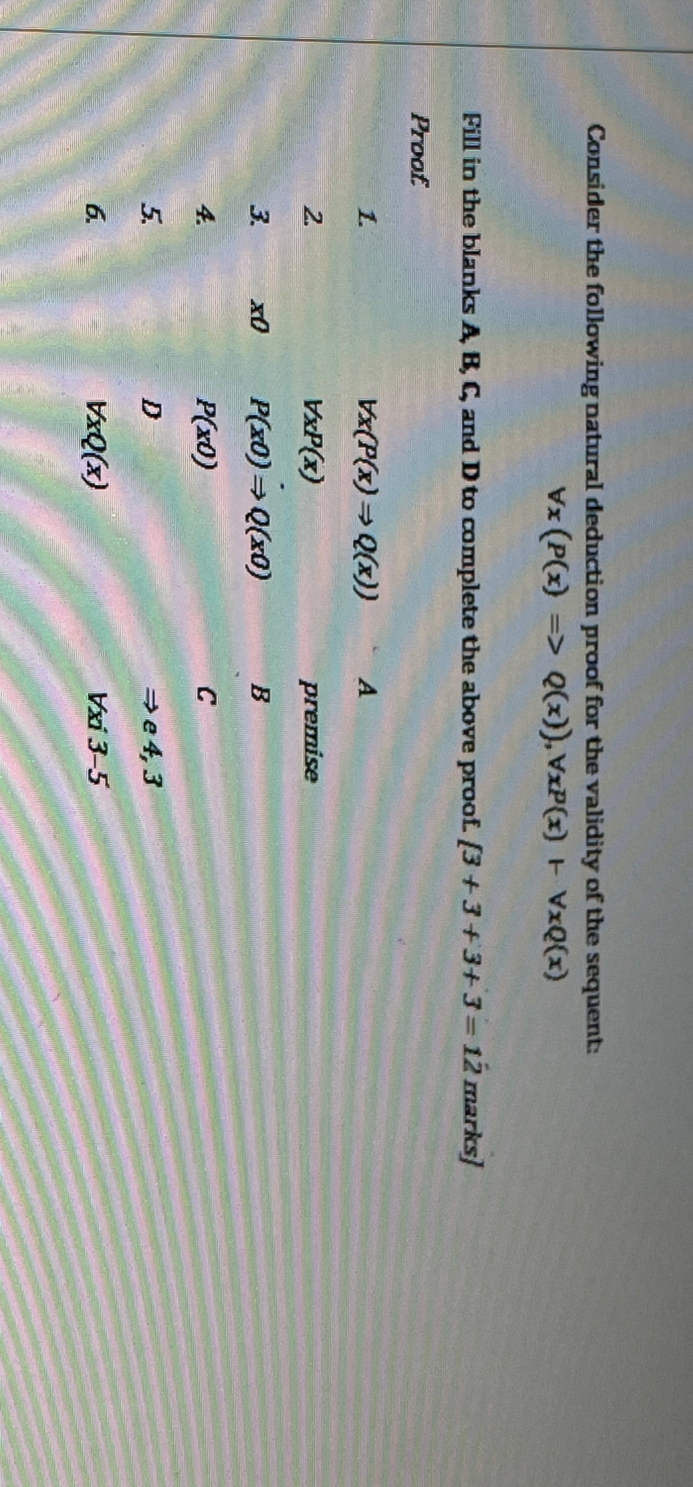 Consider the following natural deduction proof