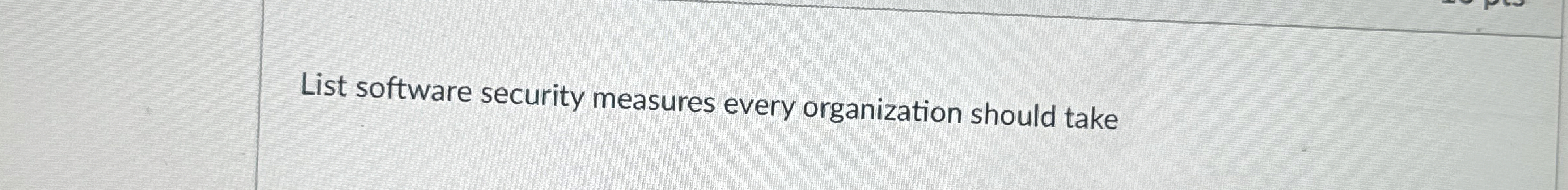 List software security measures every