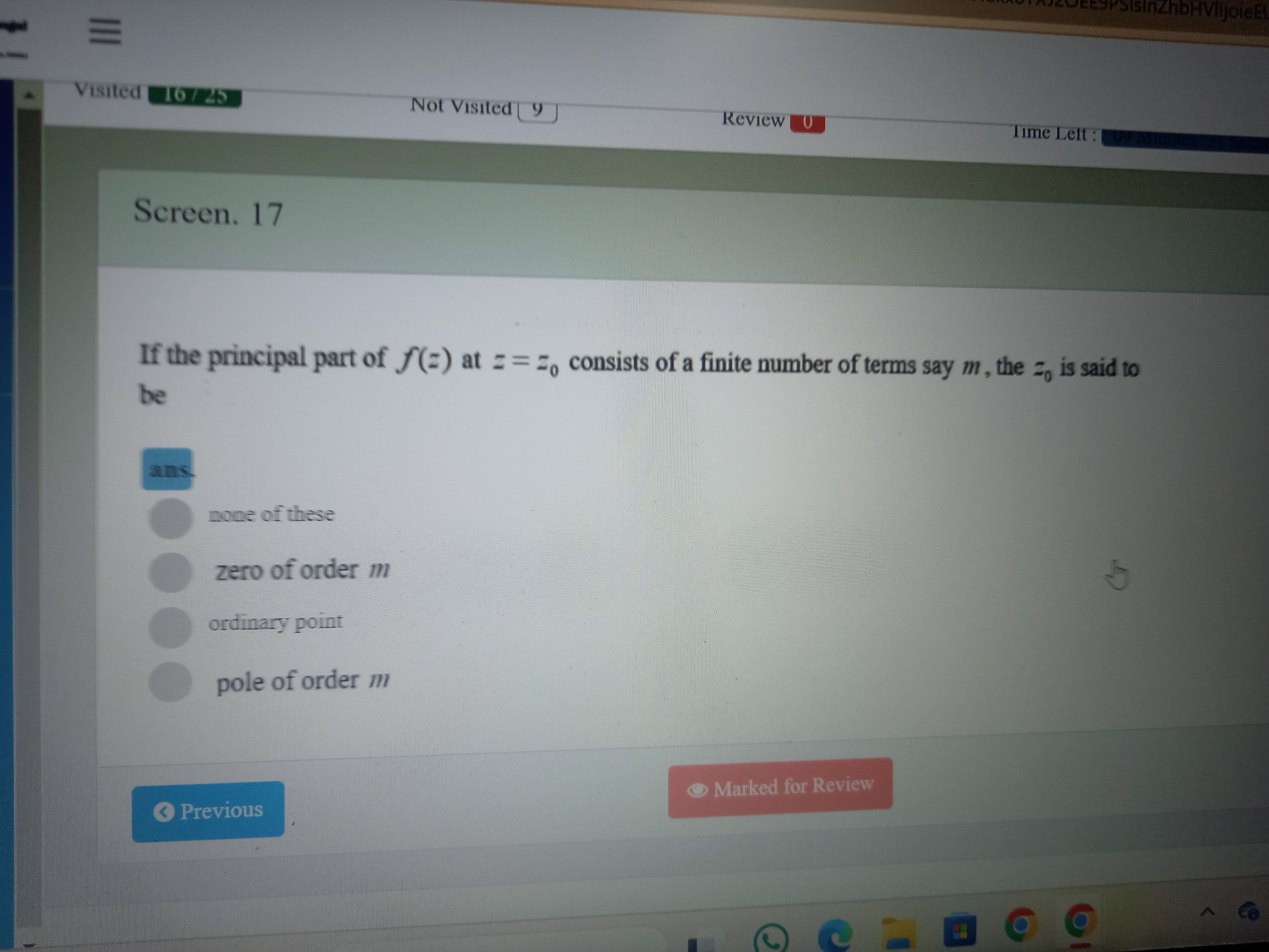 If the principal part of f ( z ) at z = z 0