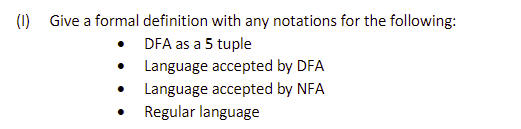 Help DFA definitions
