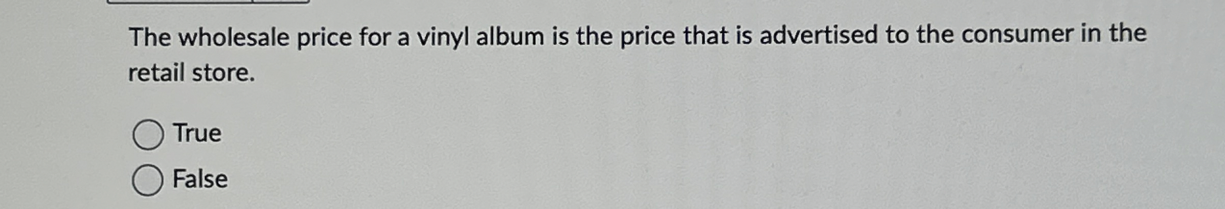 The wholesale price for a vinyl album is the