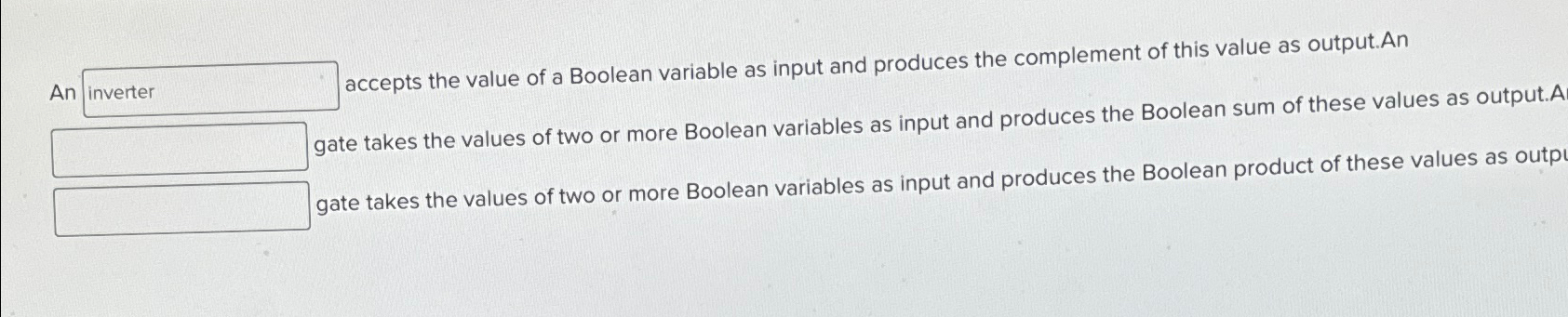 An accepts the value of a Boolean variable as