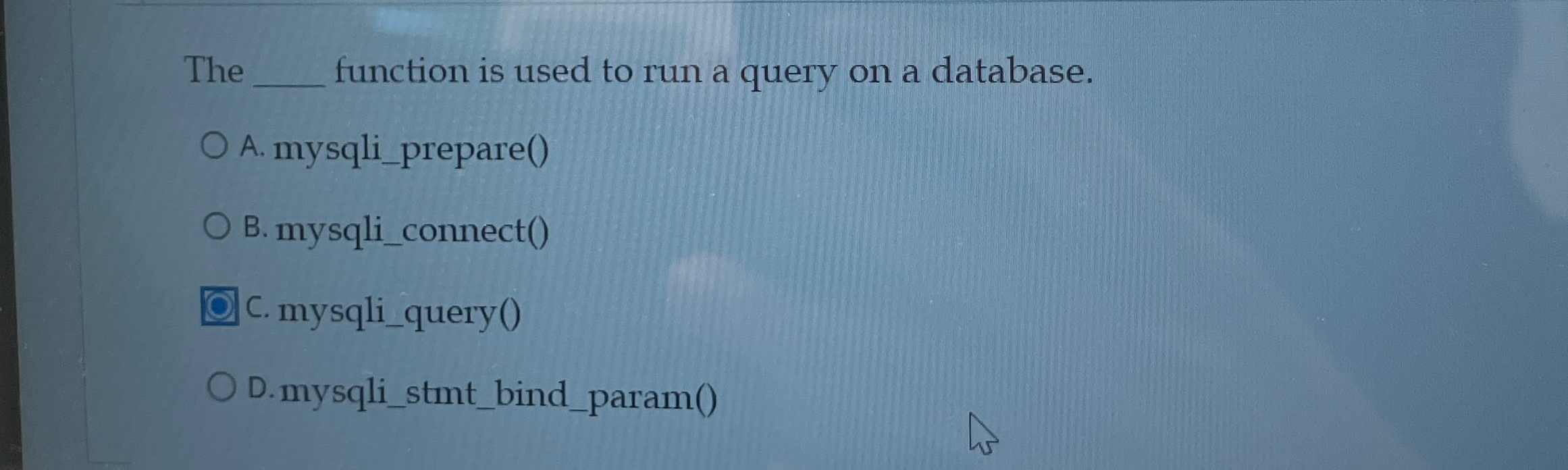 The function is used to run a query on a