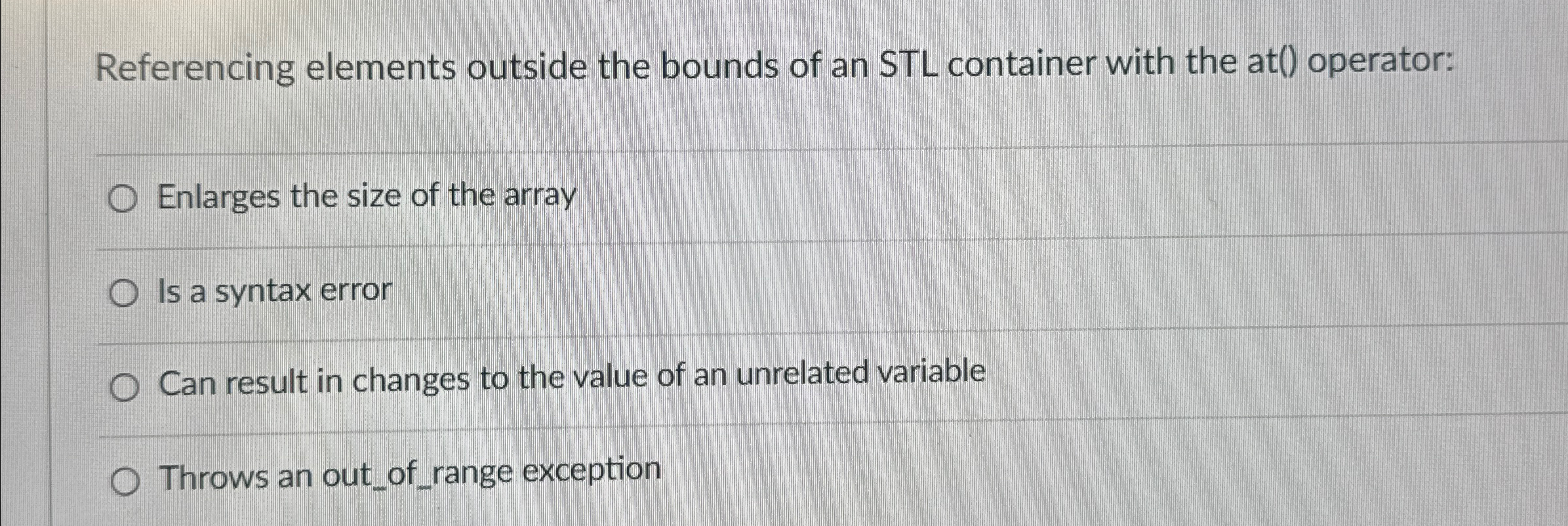 Referencing elements outside the bounds of an STL