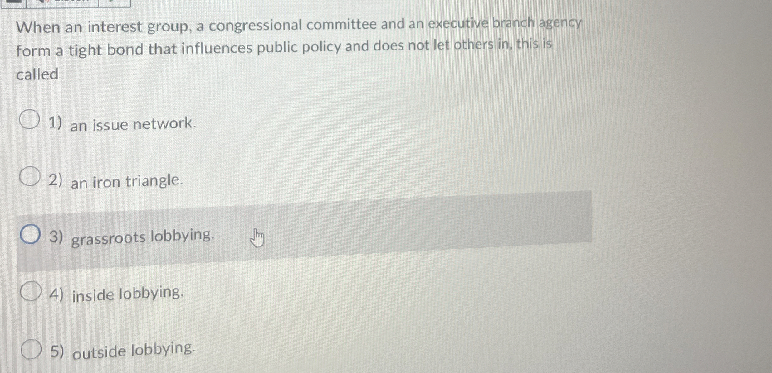When an interest group, a congressional committee