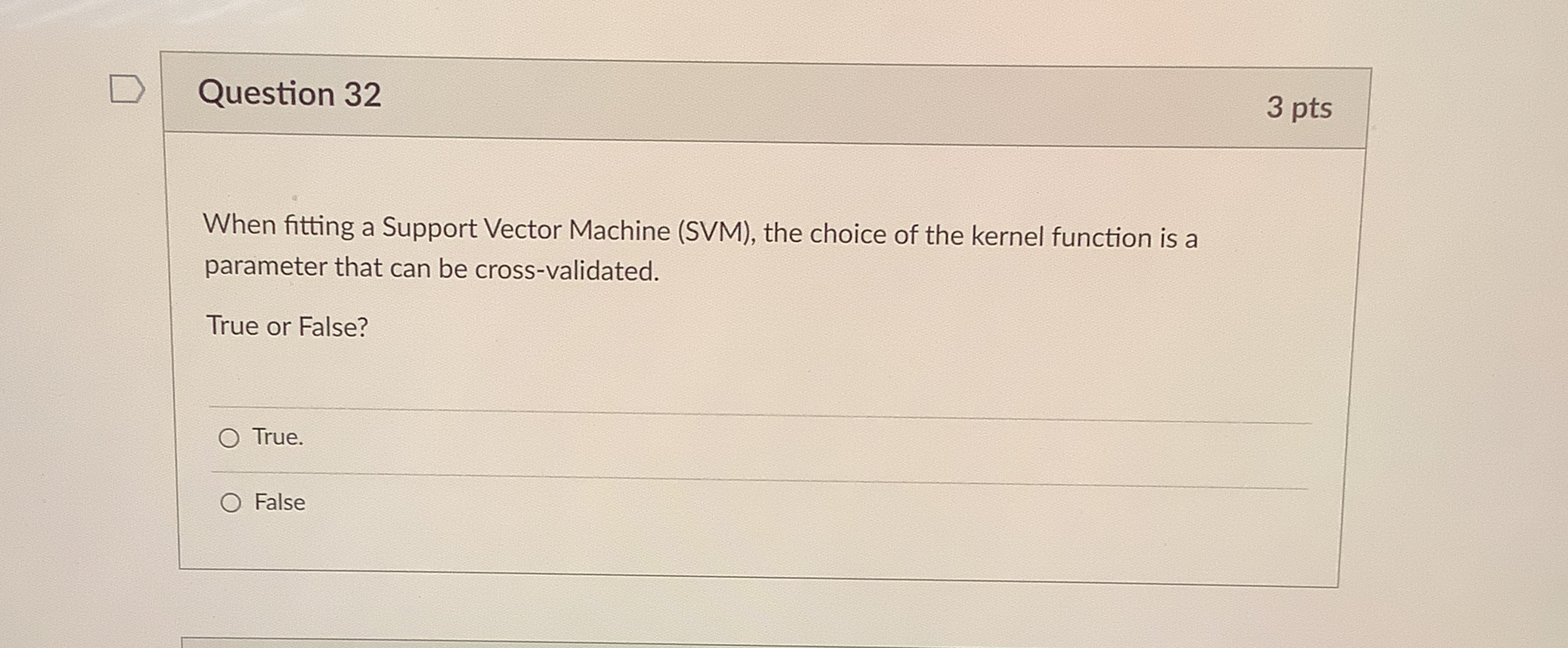 when fitting a support vector machine the choice