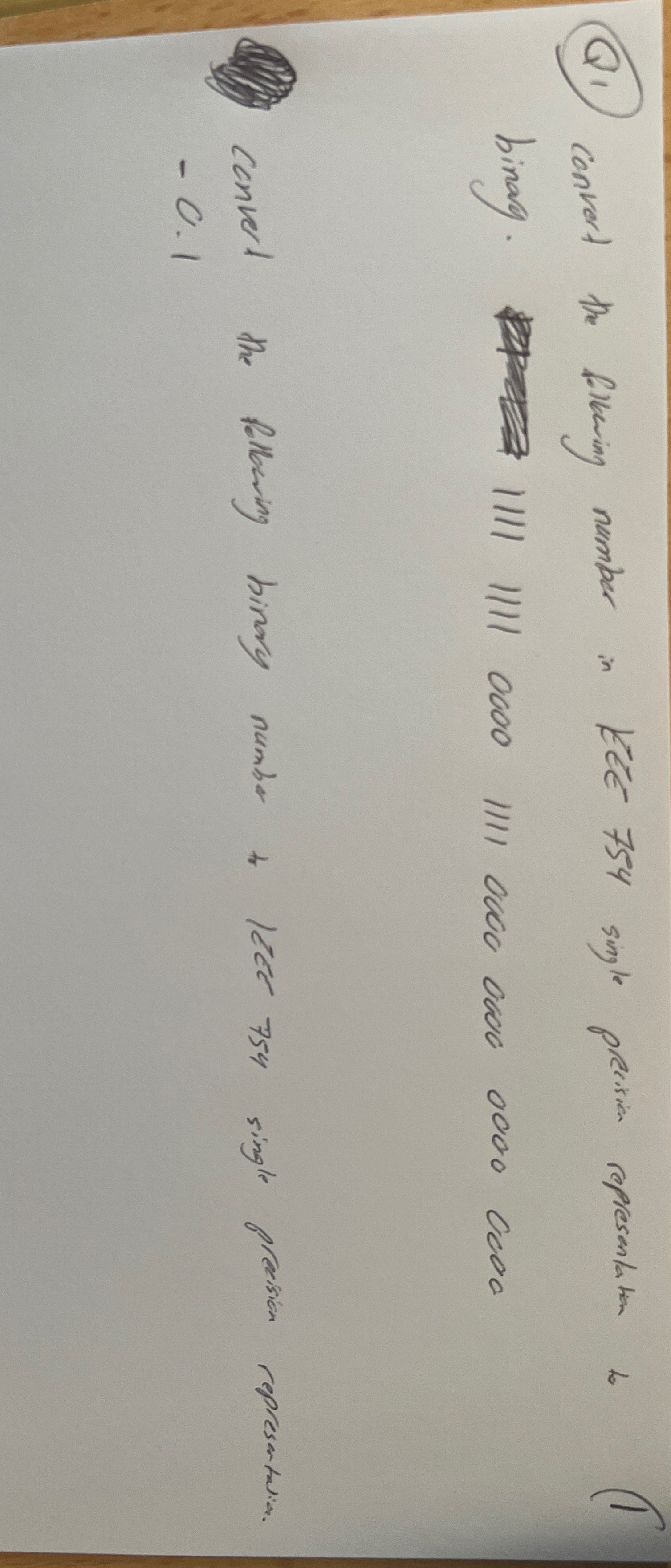 Q 1 . convert the folkuing number in KEE 7 5 4