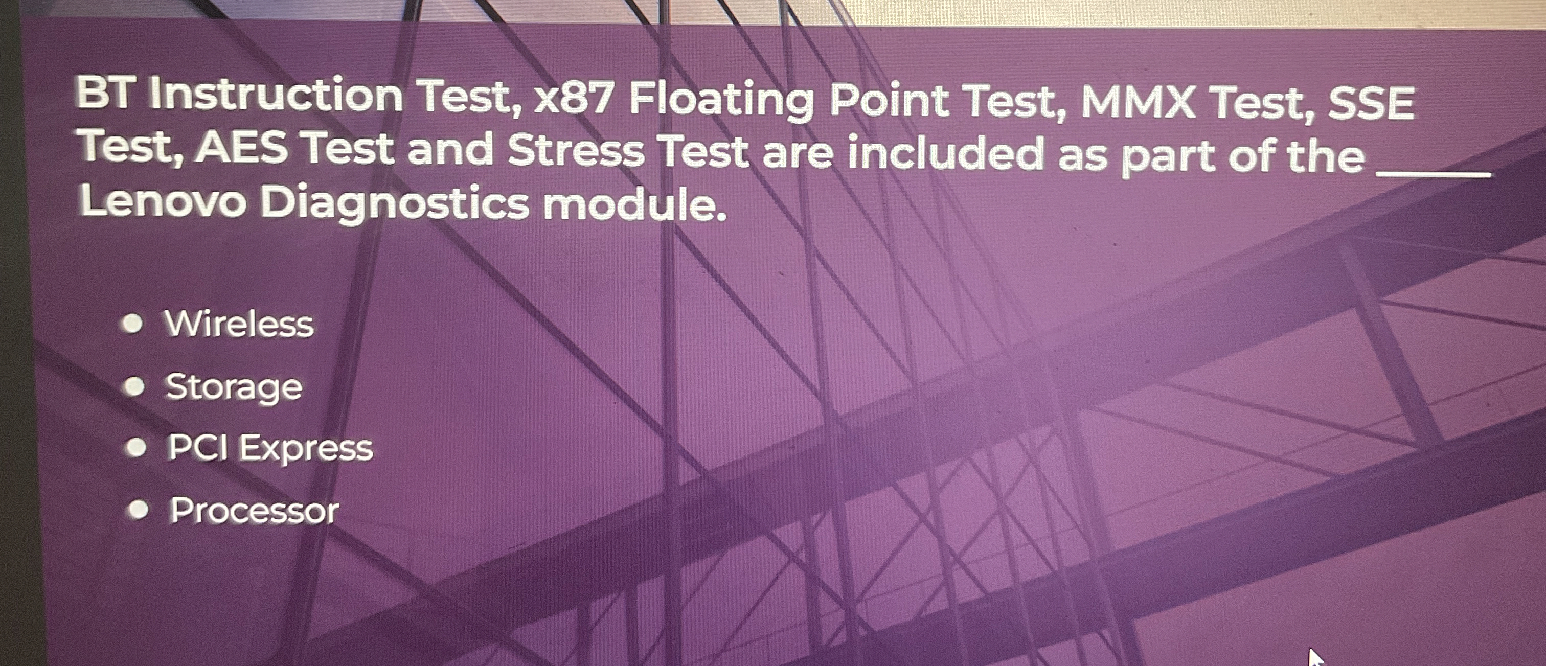 BT Instruction Test, x 8 7 Floating Point Test,
