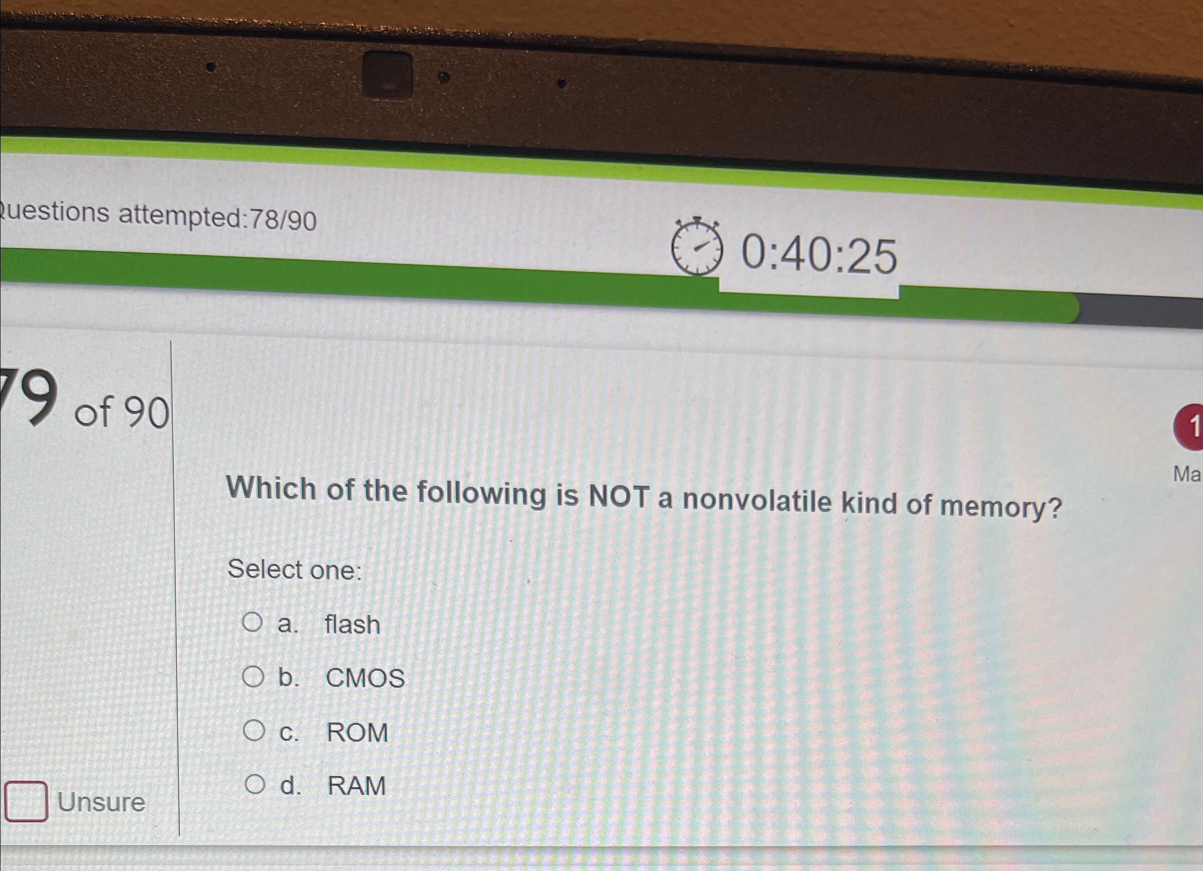 uestions attempted: 7 8 / 9 0 0 : 4 0 : 2 5 9 of