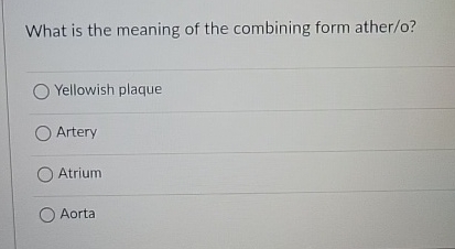 What is the meaning of the combining form ather /