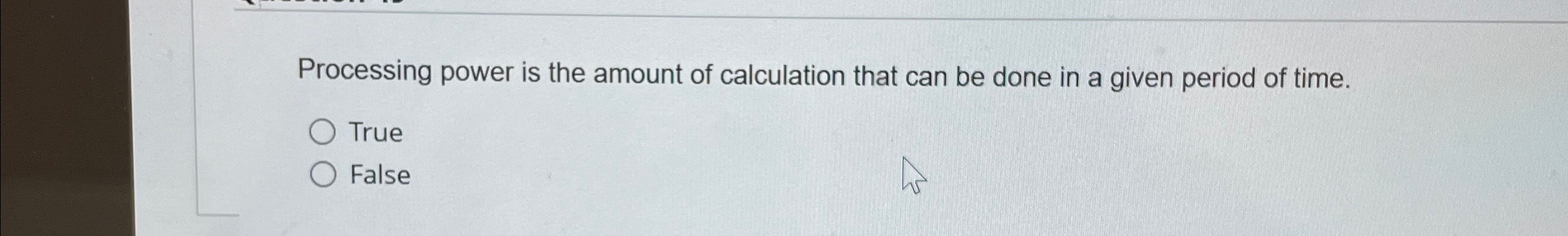 Processing power is the amount of calculation