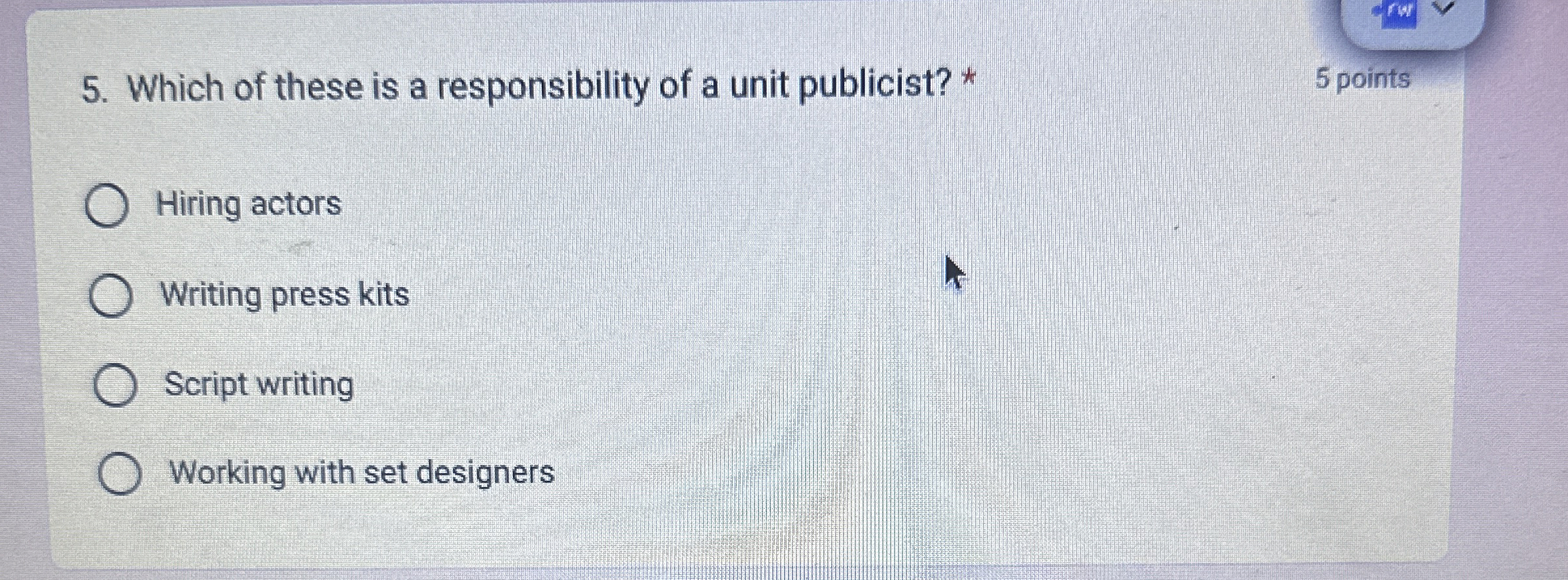 Which of these is a responsibility of a unit