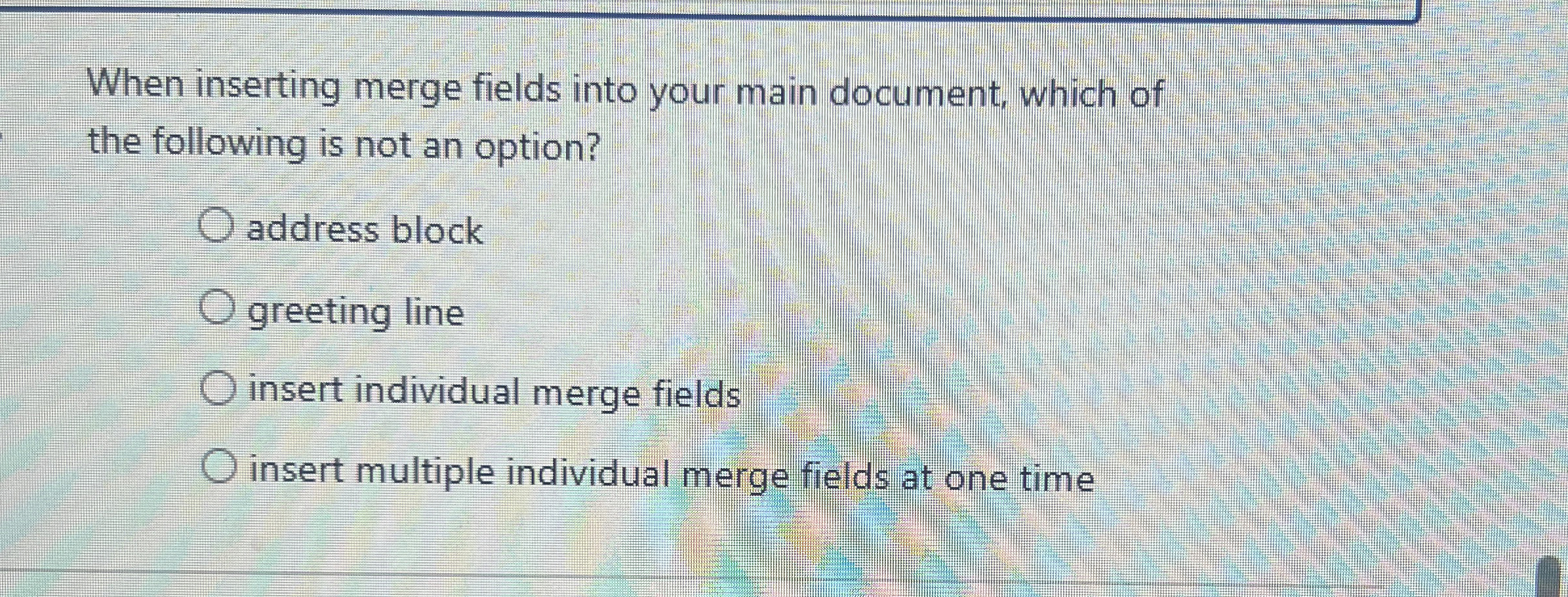 When inserting merge fields into your main