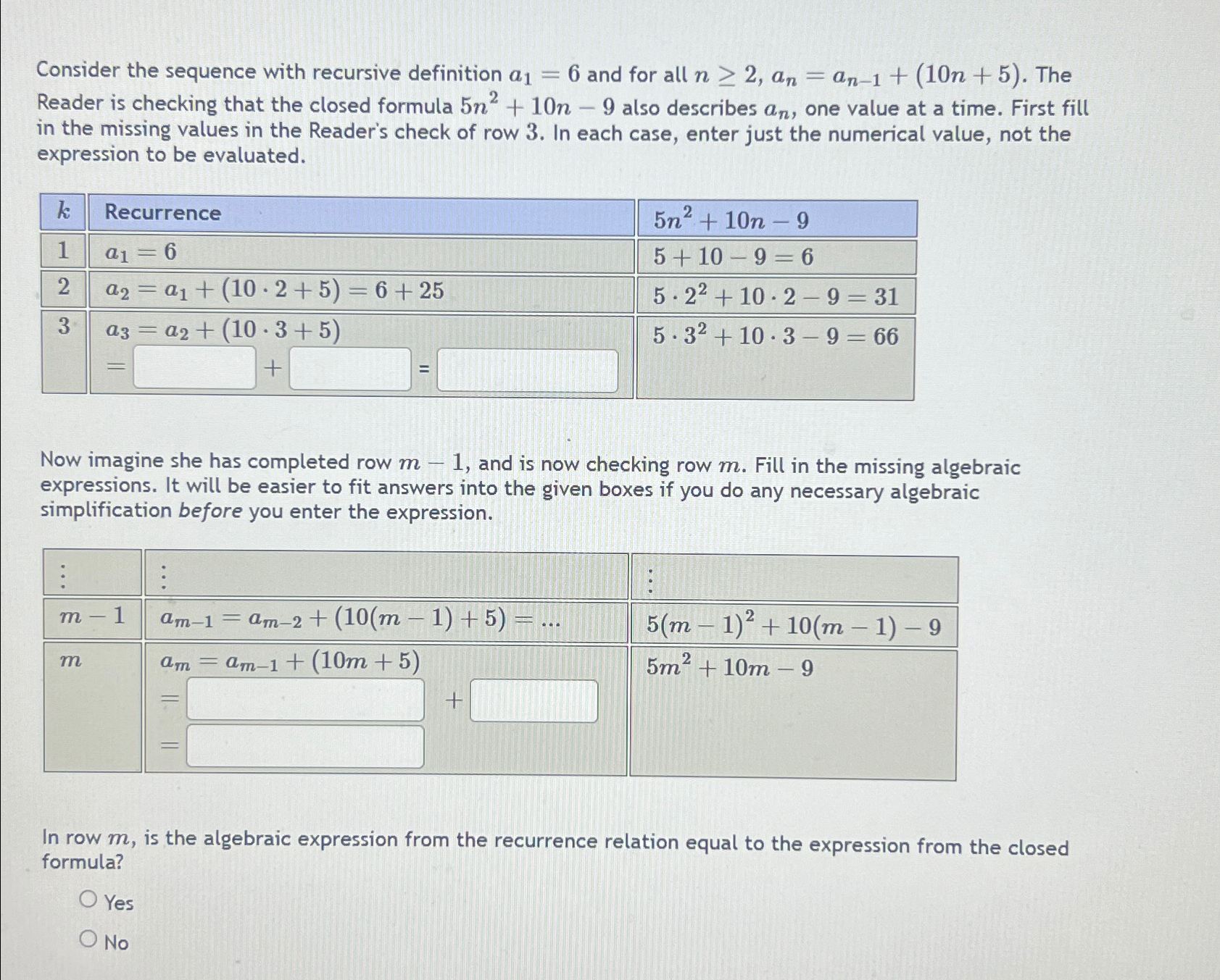 Consider the sequence with recursive definition a