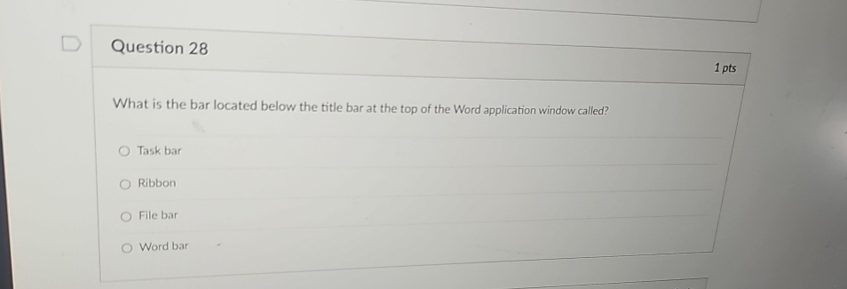 Question 2 8 What is the bar located below the