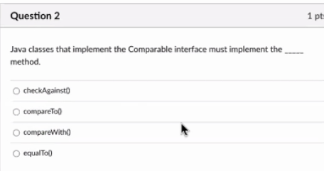Question 2 Java classes that implement the