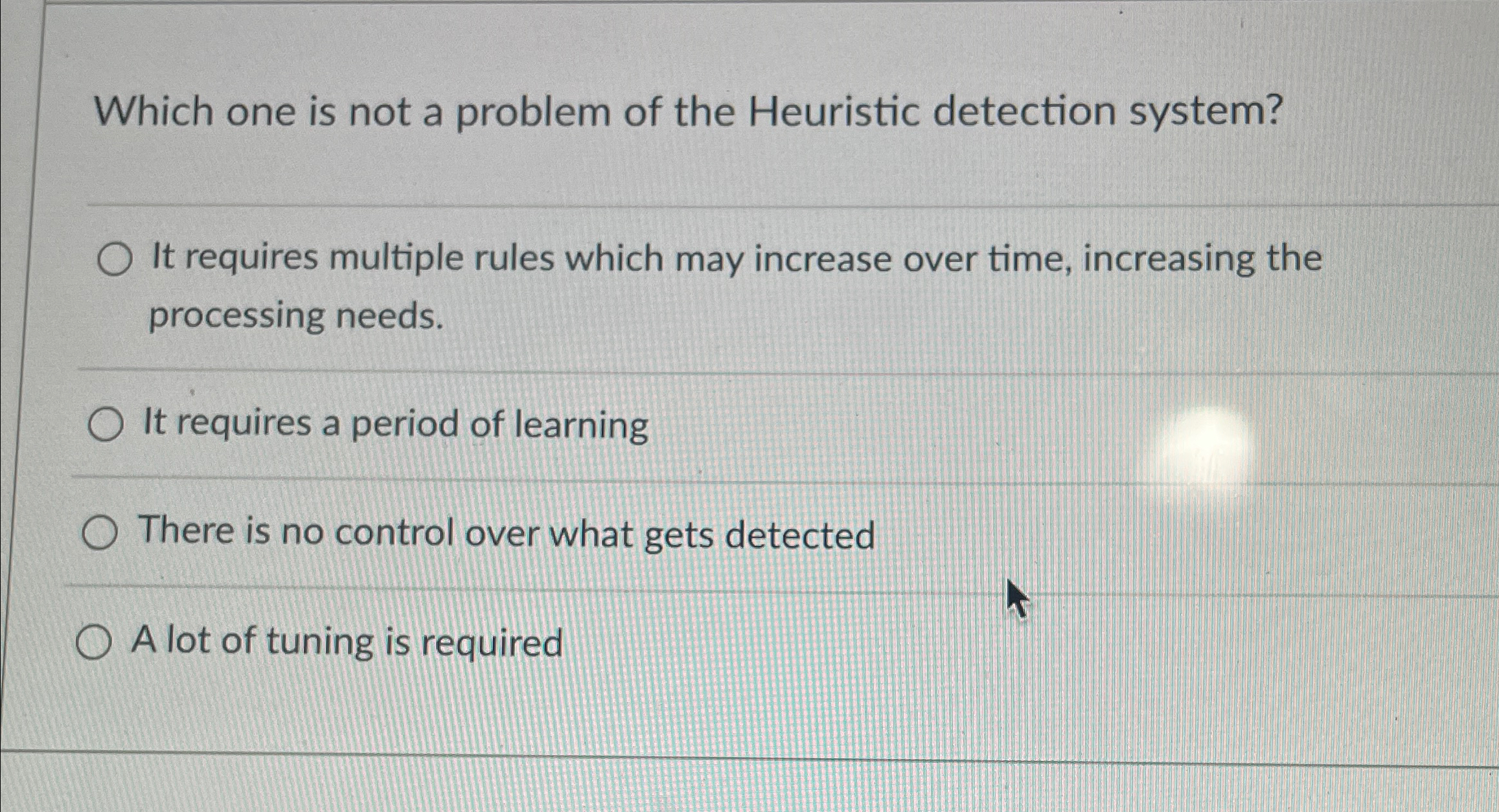 Which one is not a problem of the Heuristic